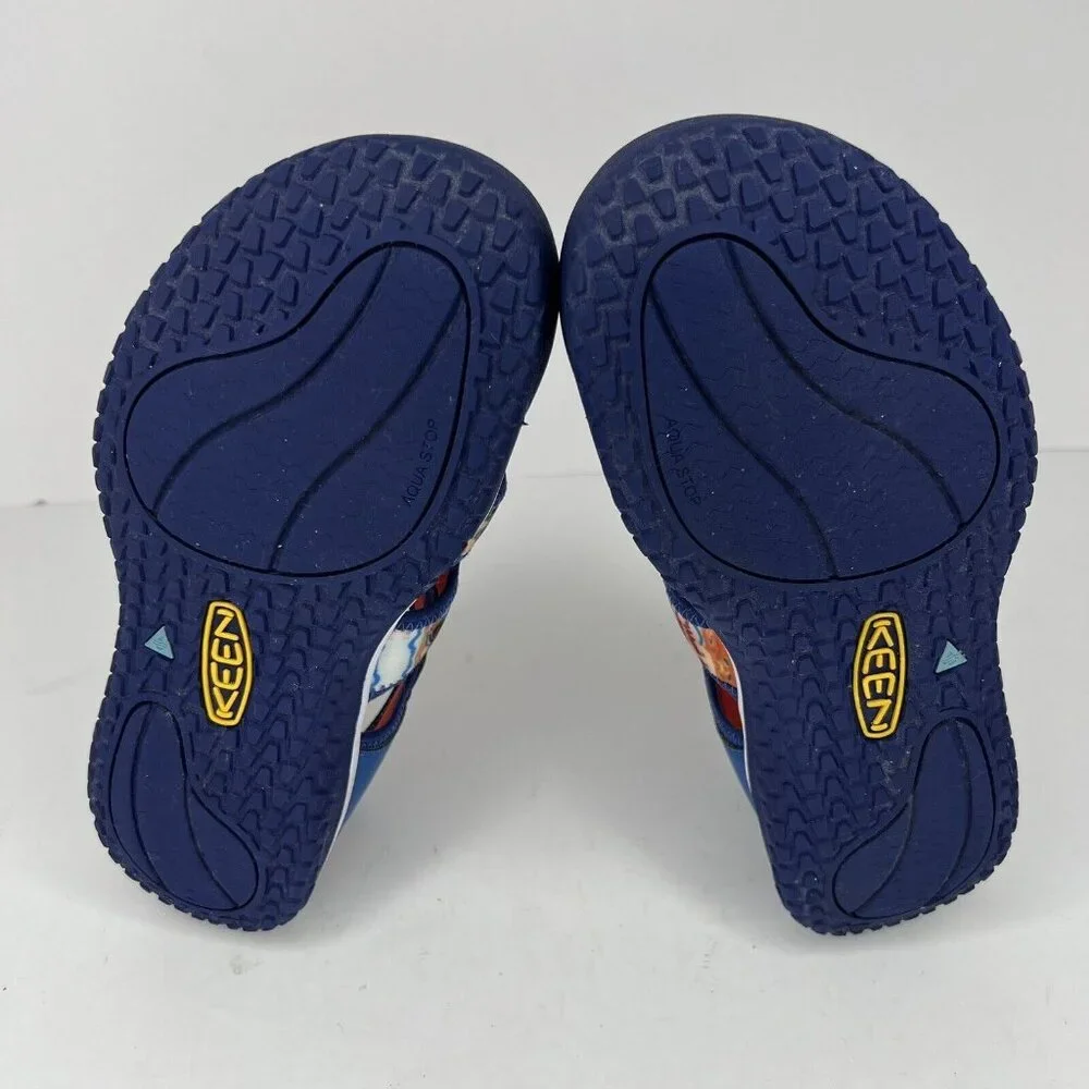 Keen Orange Peel and Blue Stingray Water Shoes Slip-On Hook-N-Loop Youth Size 5